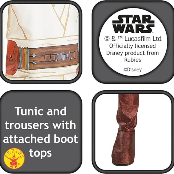 Star Wars Child's Obi-Wan Kenobi Costume Medium 8-10 NWT 🆕SHIPS FAST😮‍💨⚡🚚 - Picture 3 of 15